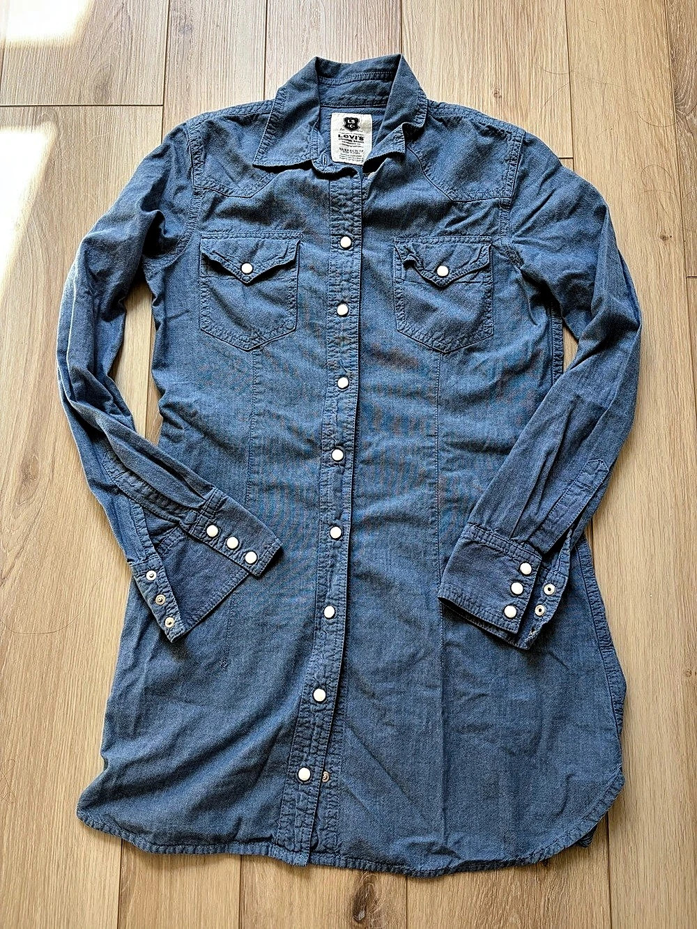 Levi's Long Sleeve Western Denim Shirt tunic Blue